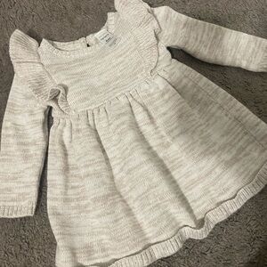 NWOT Baby Girl 6M Carter's Cream Knit  Dress